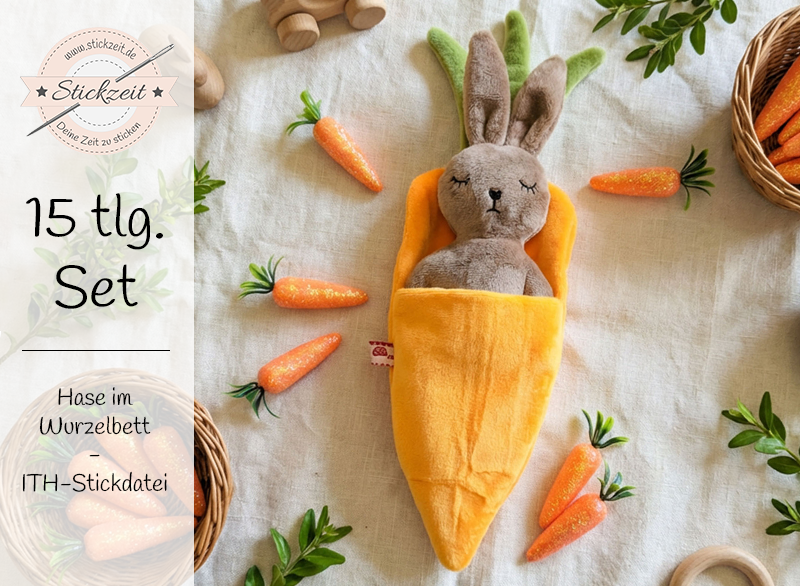 Hase im Wurzelbett - ITH-Stickdatei